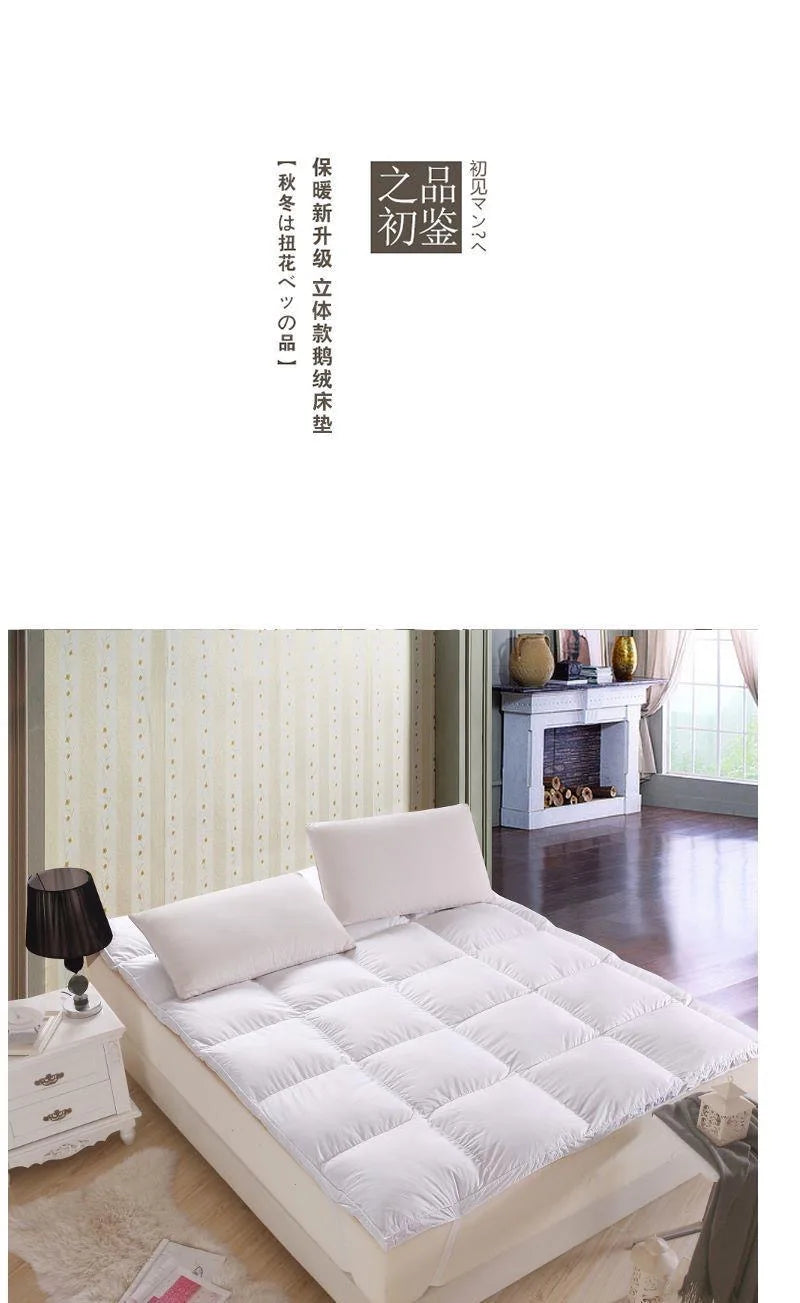 VESCOVO Goose Down Mattress Topper – Soft Back Support Tatami Mattress, Queen to King, 150-160x200cm