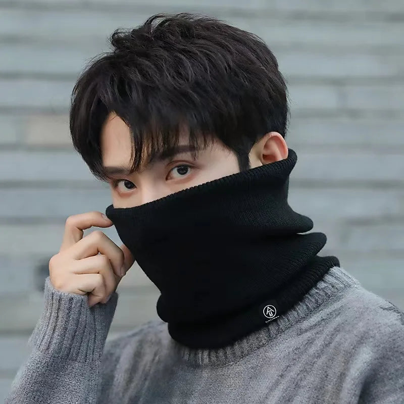 Knitted Winter Neck Warmer Scarf — Thick Fleece-Lined Unisex Face Cover