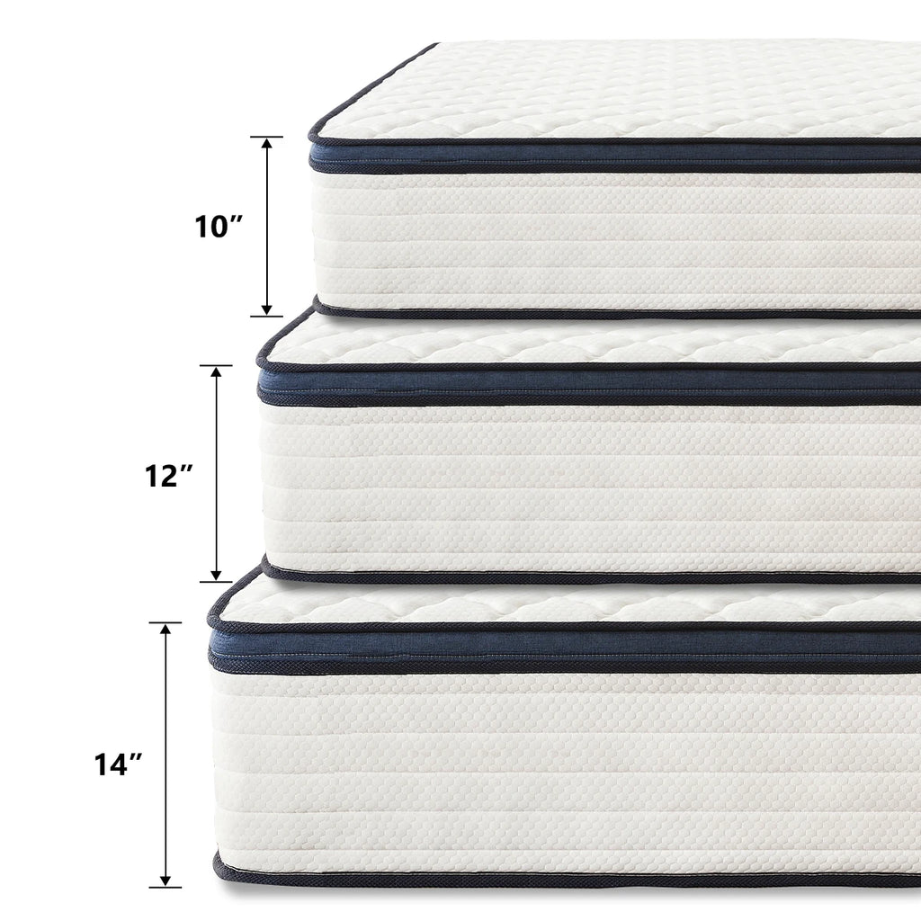 Queen Size Gel Memory Foam Hybrid Mattress — Pressure Relief, Medium Firm, Motion Isolation, Mattress in a Box