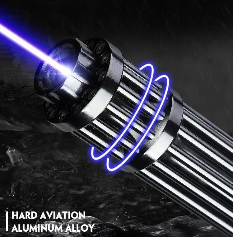 High Power Laser Pointer Pen – Adjustable Focus, 5 Interchangeable Caps for Hunting & Outdoor