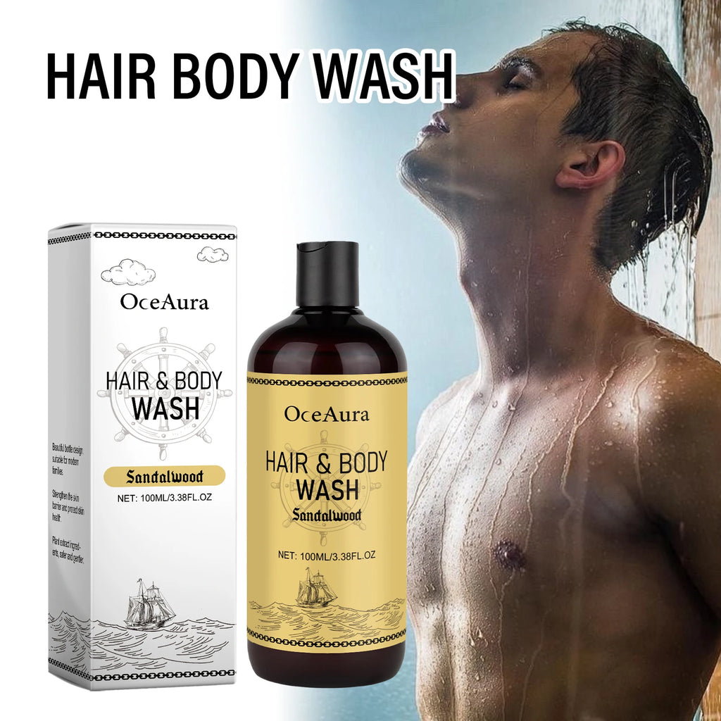 OceAura 2-in-1 Shampoo & Body Wash for Men – Moisturizing Scalp Cleanser & Hair Wash