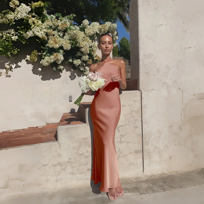Sleeveless Backless Slim Maxi Party Dress — Sexy Solid Temperament Formal Dress