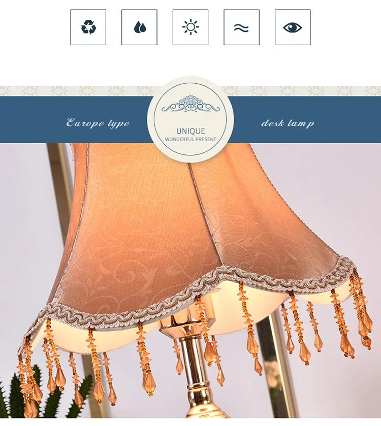 Bedside Lamp – Fabric Shade & Gold or White Base