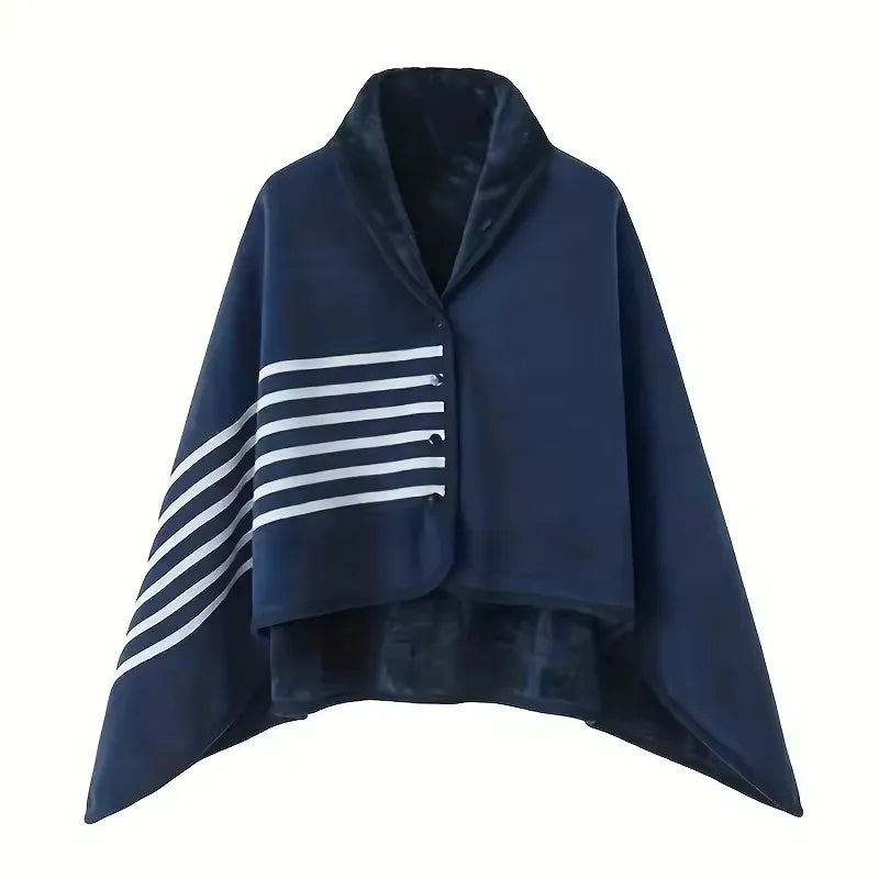 Wearable Flannel Shawl Blanket – Soft Lazy Office Warmth Wrap for Comfort & Style
