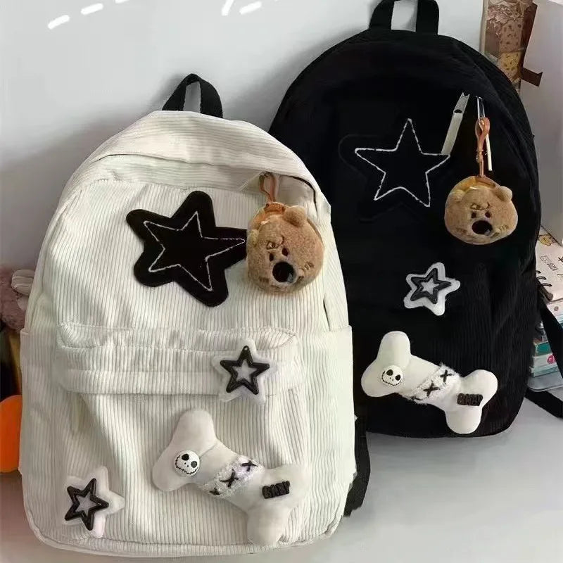 Corduroy Backpack – Girls School & Everyday Book Bag