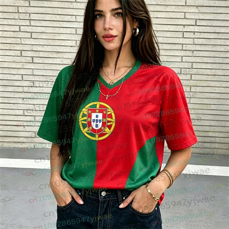 Portugal No.7 Soccer Jersey T-Shirt — Y2K Hip Hop Casual Tee for Men & Women