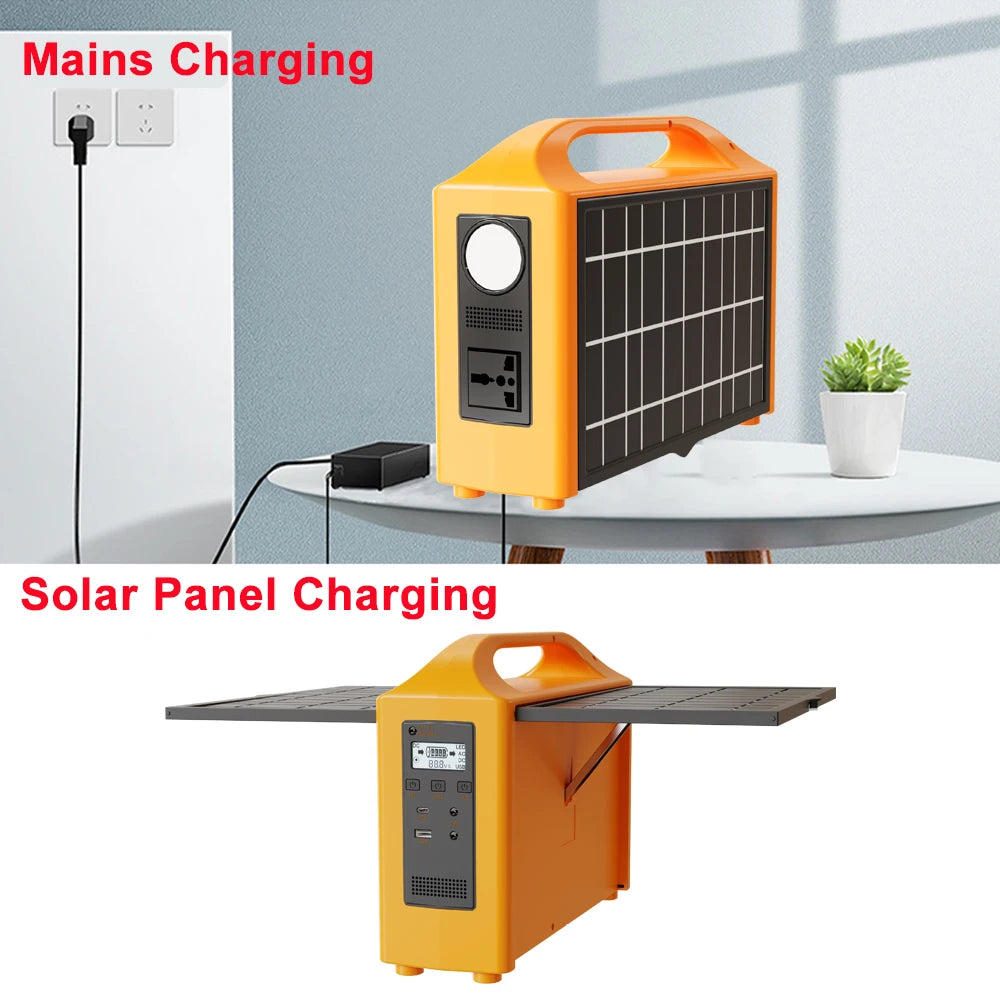 jsdsolar 100W Portable Solar Power Station — AC 110V/220V LiFePO4 Power Bank UPS for Camping & Outdoor