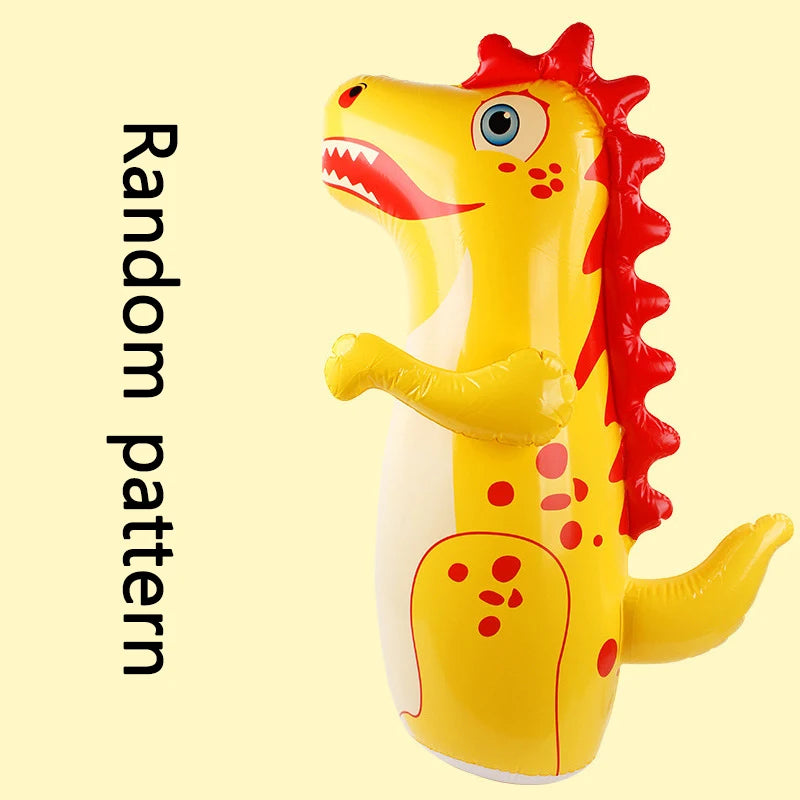 90cm Inflatable Tumbler Boxing Punching Bag for Kids – Dinosaur Standing Bop Bag, CE Certified, Ages 3+