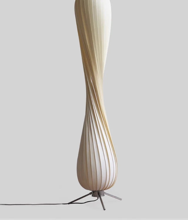 Sculptural Floor Lamp – Twisted Shade Design