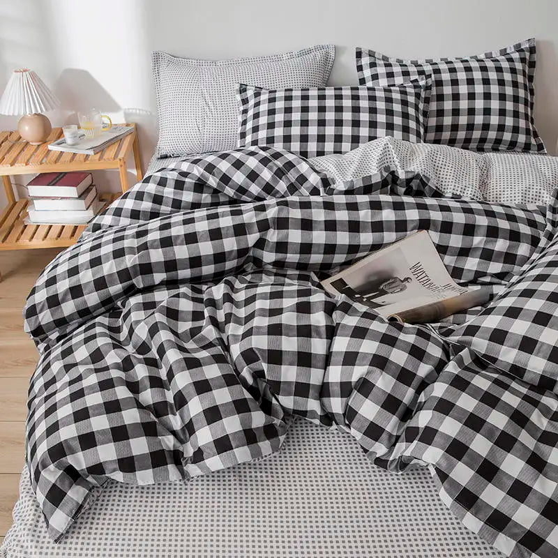 Microfiber Reactive Print Bedding Set – Duvet Cover, Flat Sheet & Pillowcases, 16 Patterns & 5 Sizes