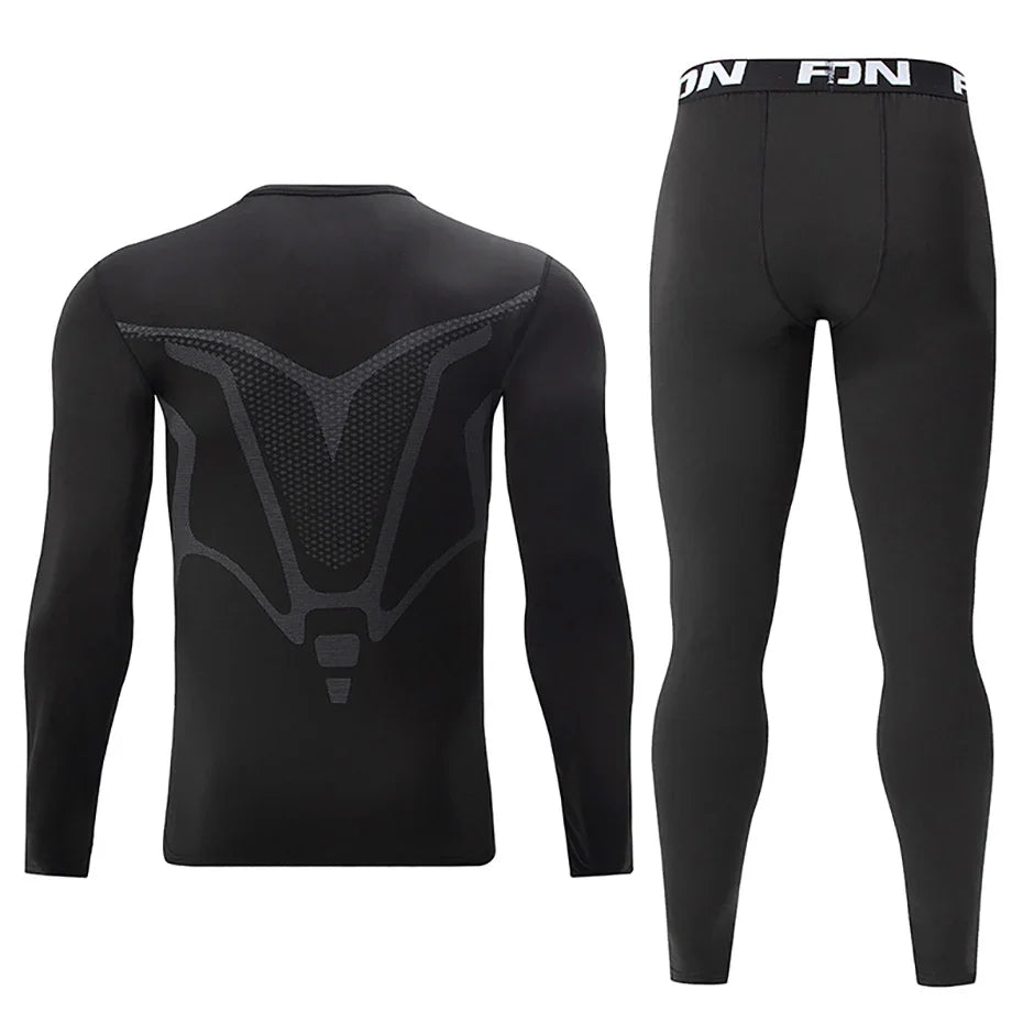 Men's Warm Long Sleeve Top & Pants Set – Tight Fitness Running Yoga Athlete Sport Suit