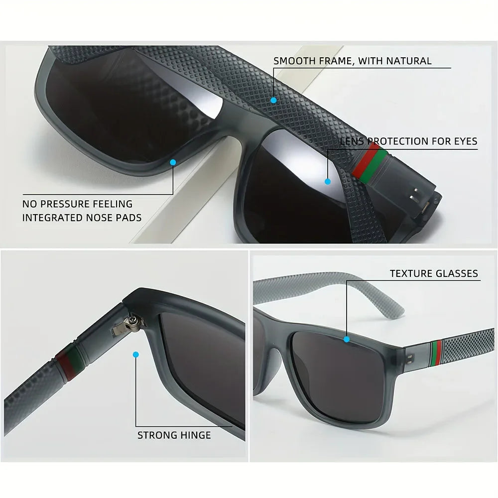 Polarized Fashion Sunglasses — UV Protection Square Frame for Men & Women