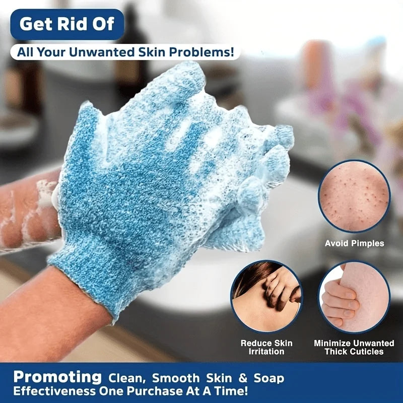 Colorful Exfoliating Gloves 1-10 Pack – Double-Sided Bath Gloves for Spa, Massage & Body Scrubs