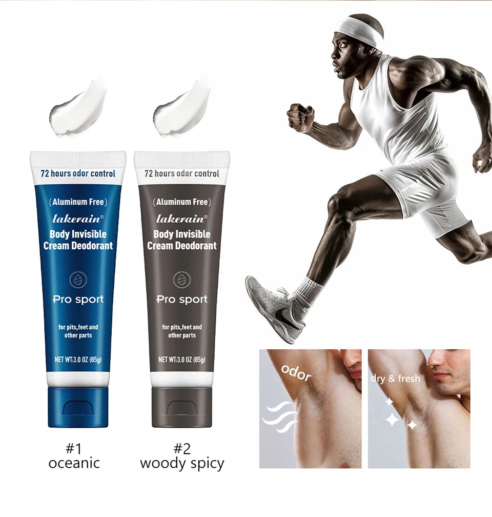 72h Invisible Deodorant Cream for Men 85g – Aluminum-Free
