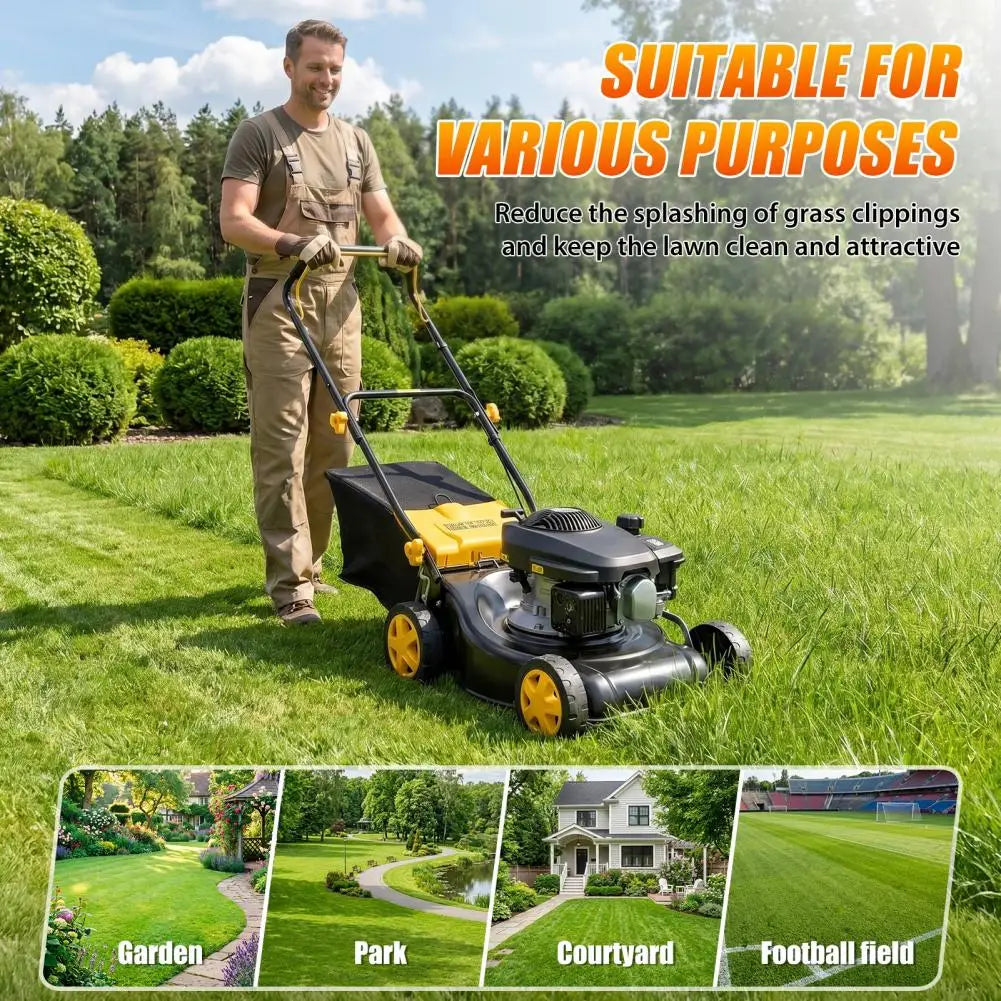 16-Inch Gas Lawn Mower | 4-Stroke Air-Cooled Engine, 3-in-1 Self-Propelled, 45L Grass Tank, 8-Position Height Adjustment