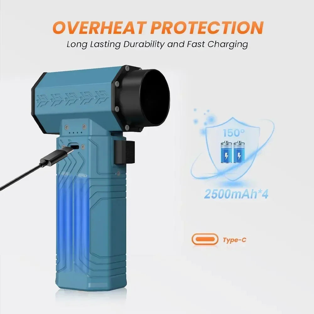 880000RPM Turbo Jet Fan Air Blower – 10000mAh 600g Thrust Brushless Duster for Car & Leaf Removal
