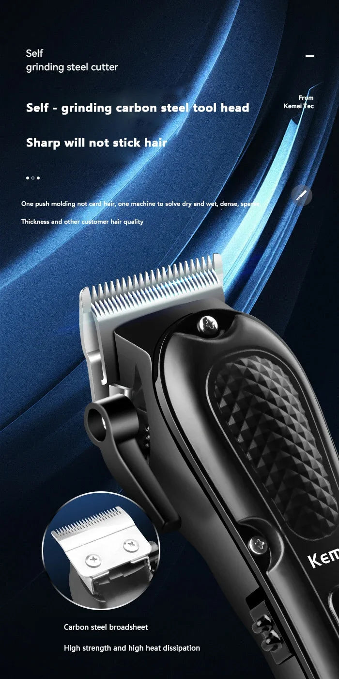 Kemei KM-1071 / KM-2299 / KM-2024 Cordless Hair Clipper – Wet/Dry, USB Rechargeable, CE & CCC