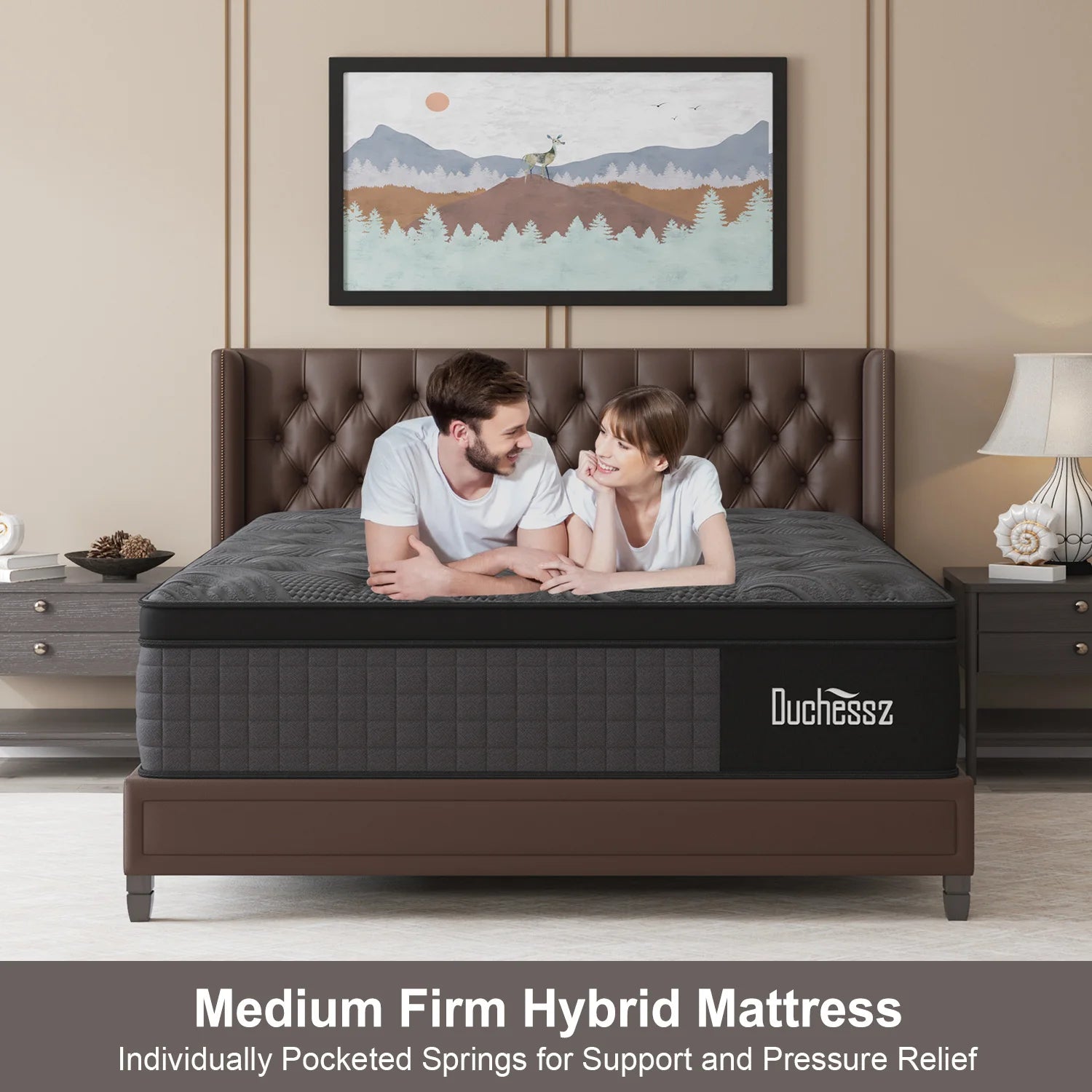 10"/12"/14" Gel Memory Foam Pocket Spring Hybrid Mattress – Medium Firm, Twin to King, Boxed