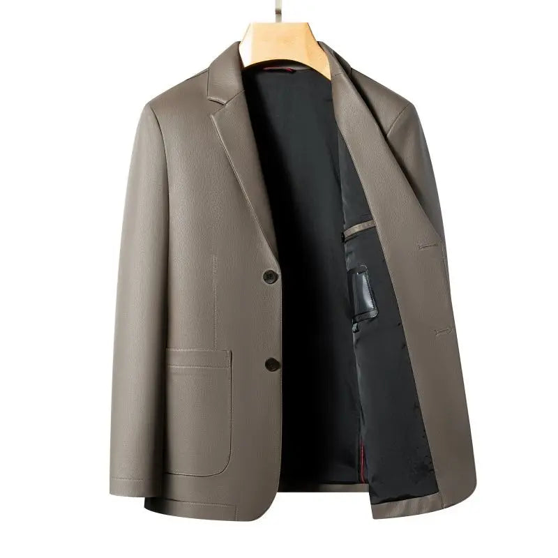 Spring and Autumn Leather Jackets, Casual Leather Suits, Men's Leather Jackets, Sheepskin Slim-Fit High-End Genuine Leather Jack