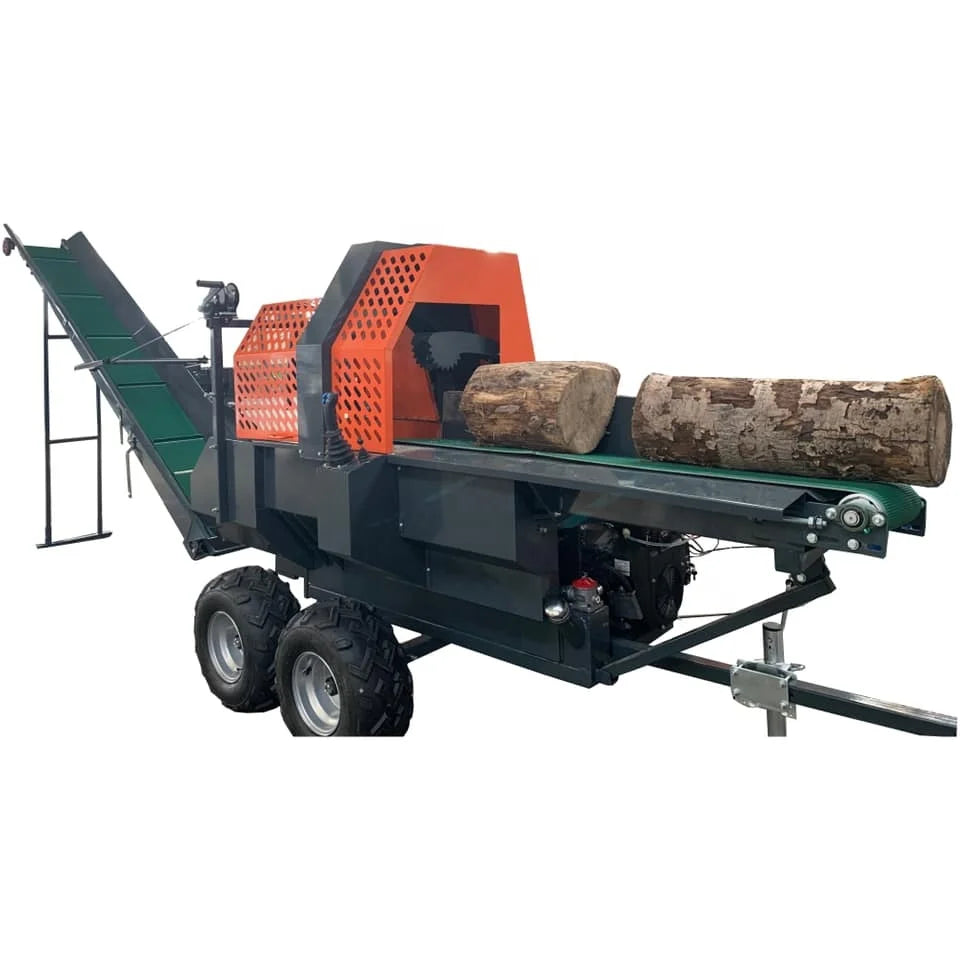30T Hydraulic Firewood Processor – 27HP Gas Powered Log Splitter for Farm & Commercial Use