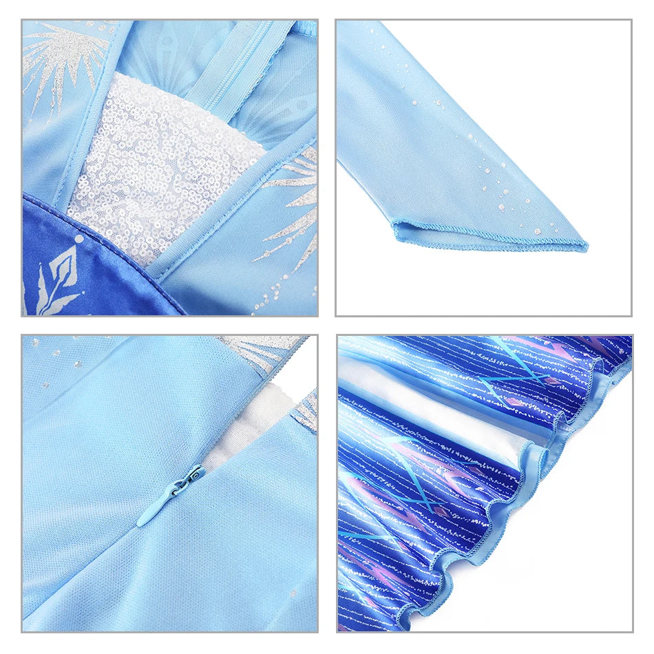 Children Costume Girl Dress Halloween Princess Cosplay Party Rapunzal Anna Elsa Birthday Clothes