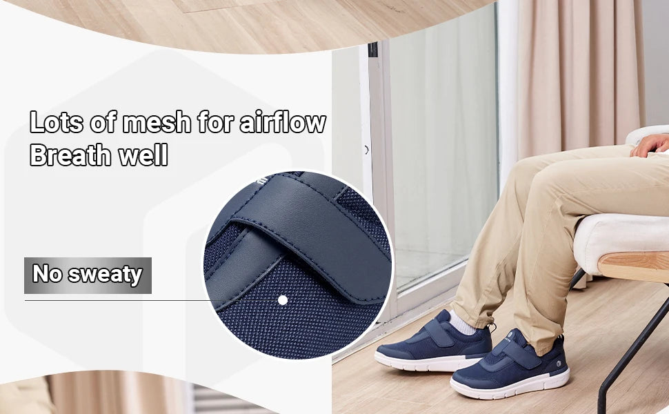 Men's Extra Wide Diabetic Walking Shoes – Lightweight Neuropathy & Pain Relief for Swollen Feet