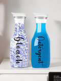 Organize Your Laundry Room in Style — Refillable Detergent & Softener Dispenser Set | 2pcs, 1000ml Each, Clear Plastic, Labels Included