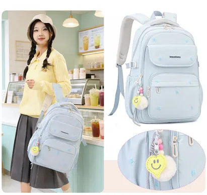 Girls School Backpack – Nylon Everyday Book Bag