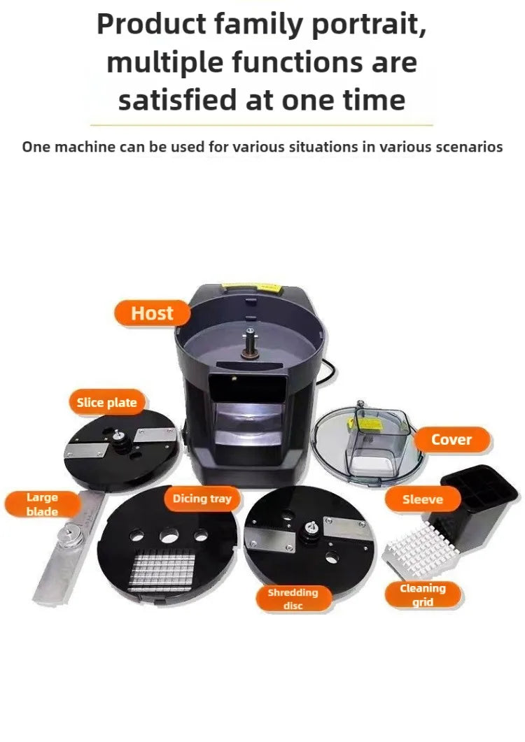 3-in-1 Commercial Food Processor & Vegetable Slicer – Electric Slicing, Shredding & Dicing Machine, 110V/220V
