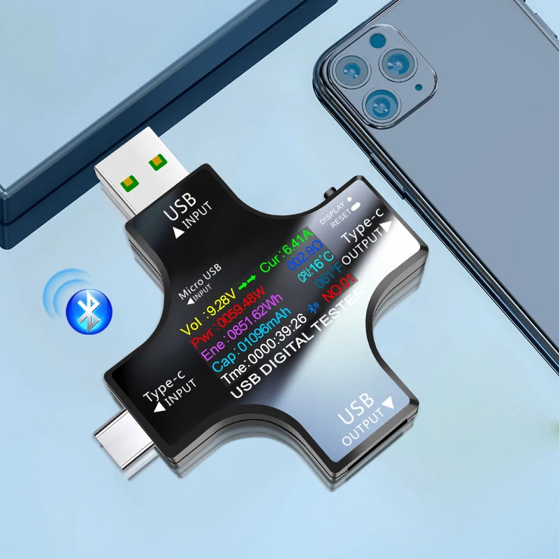 USB Tester Type-C PD Digital Capacity Meter — Voltage, Current & Power Measurement