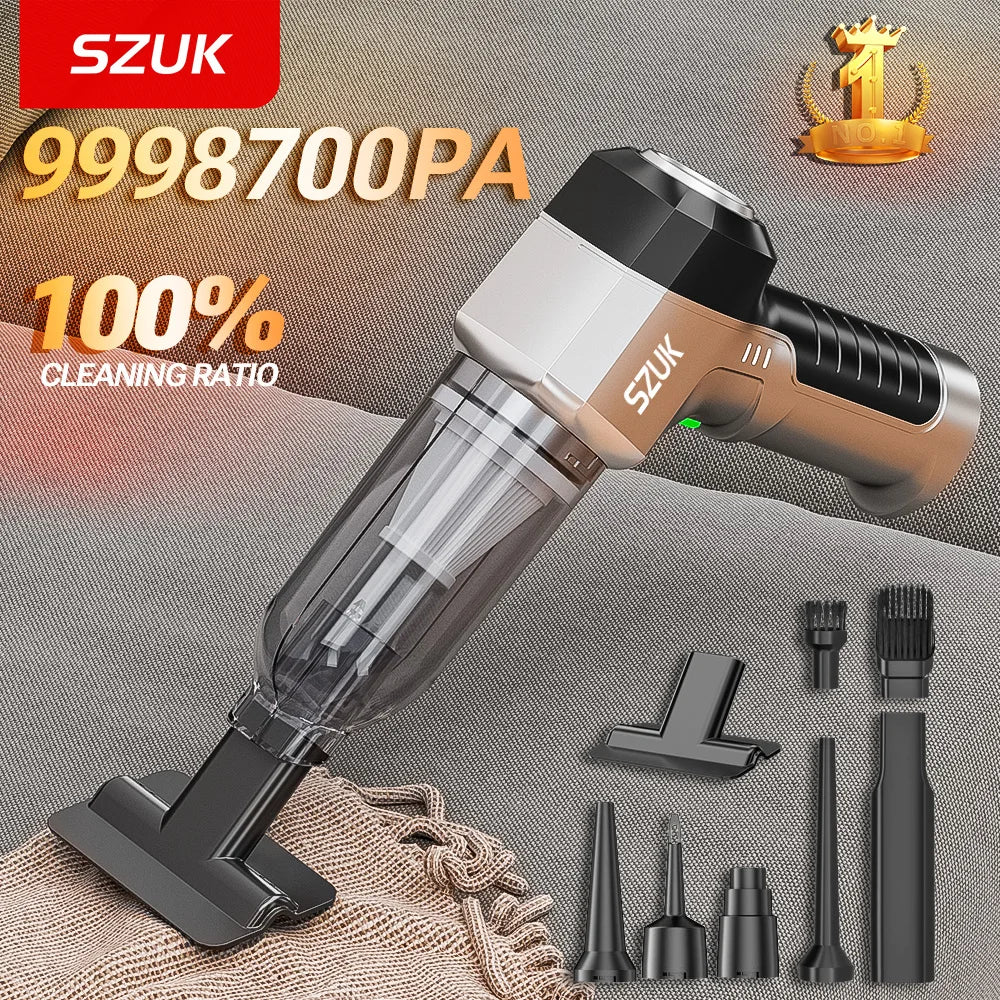 SZUK Cordless Car Vacuum Cleaner – Strong Suction Wireless Handheld Cleaning Machine