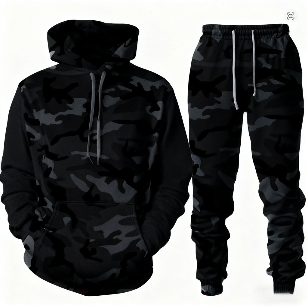 Men's Santa Claus 3D Print Hoodie & Pants Jogging Set – Camouflage Co-Ord