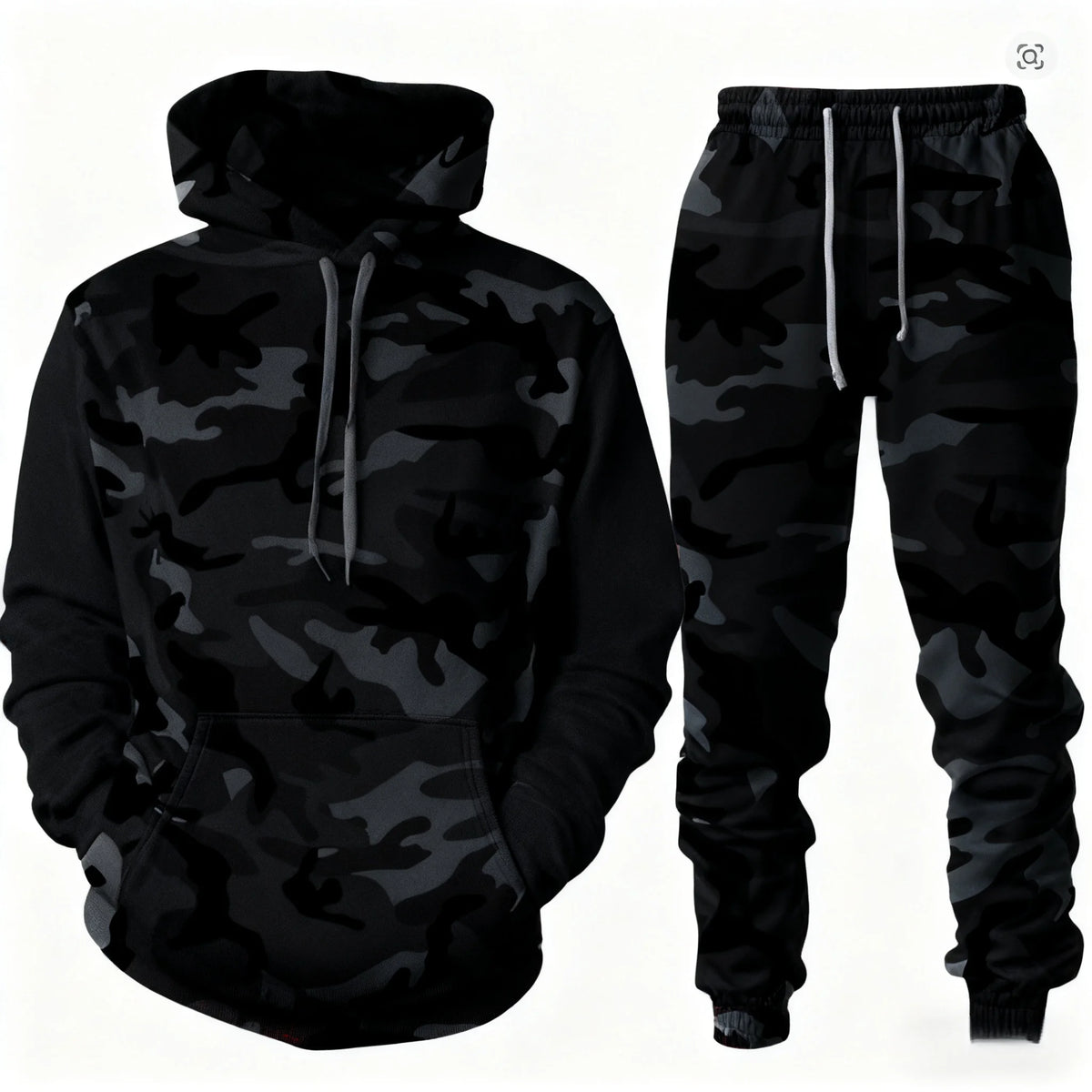 Men's Santa Claus 3D Print Hoodie & Pants Jogging Set – Camouflage Co-Ord
