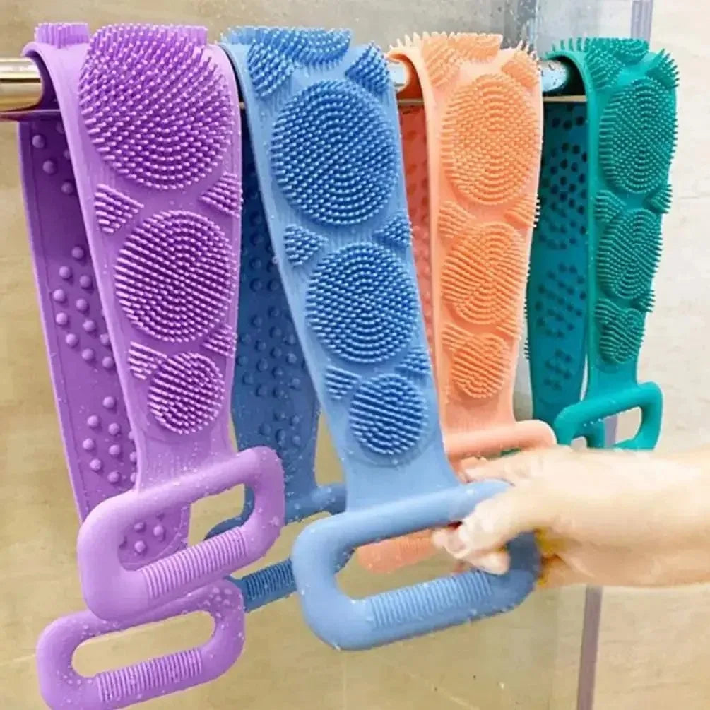 Silicone Back Scrubber Belt – Body Exfoliating Shower Brush & Massage Strap, 60cm