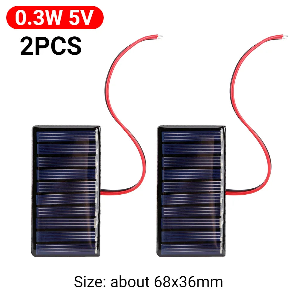Mini Polysilicon Solar Panel Module – 0.3W to 5W DIY Solar Battery Charger for Garden Lights & Pumps