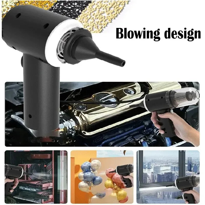 9000Pa Wireless Car Vacuum Cleaner — USB Charging Mini Wet & Dry Handheld Vacuum, 1200mAh