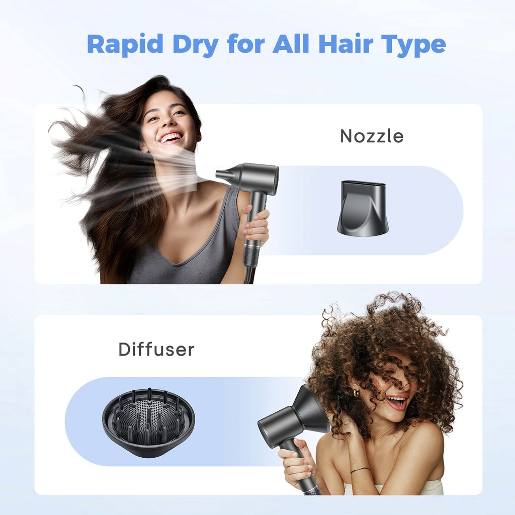 BOPCAL ZCY-887 High-Speed Negative Ionic Hair Dryer – 120,000 RPM, 1600W, Thermo-Control, Low Noise