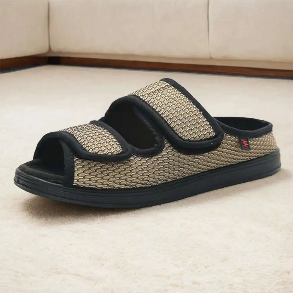 Men's & Women's Extra Wide Diabetic Slippers – Adjustable Indoor & Outdoor Shoes for Swollen Feet