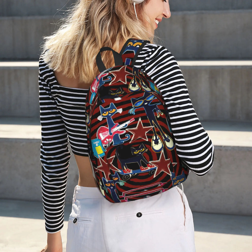 Pete the Cat Backpack – Casual Polyester Rucksack