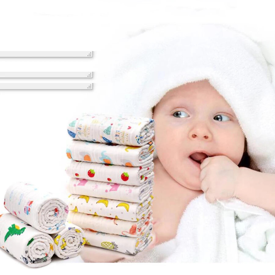 4-Layer Gauze Baby Bath Towel – Soft Cotton Infant Washcloth, Newborn Bathrobe & Swaddle Blanket