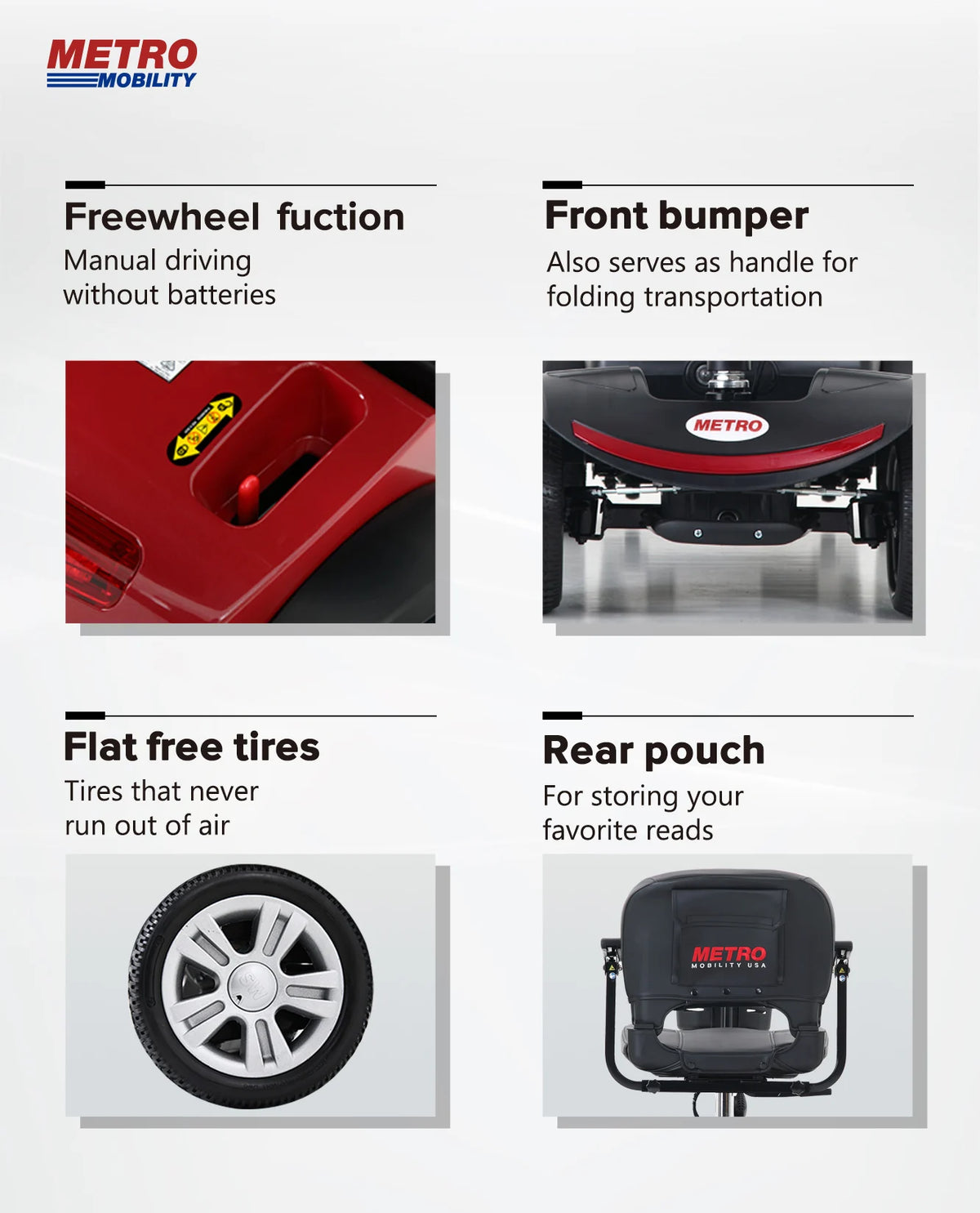 4-Wheel Mobility Scooter for Seniors, Foldable Travel Design