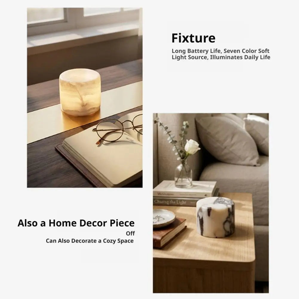 Stone Night Light – Rechargeable Touch-Control Lamp