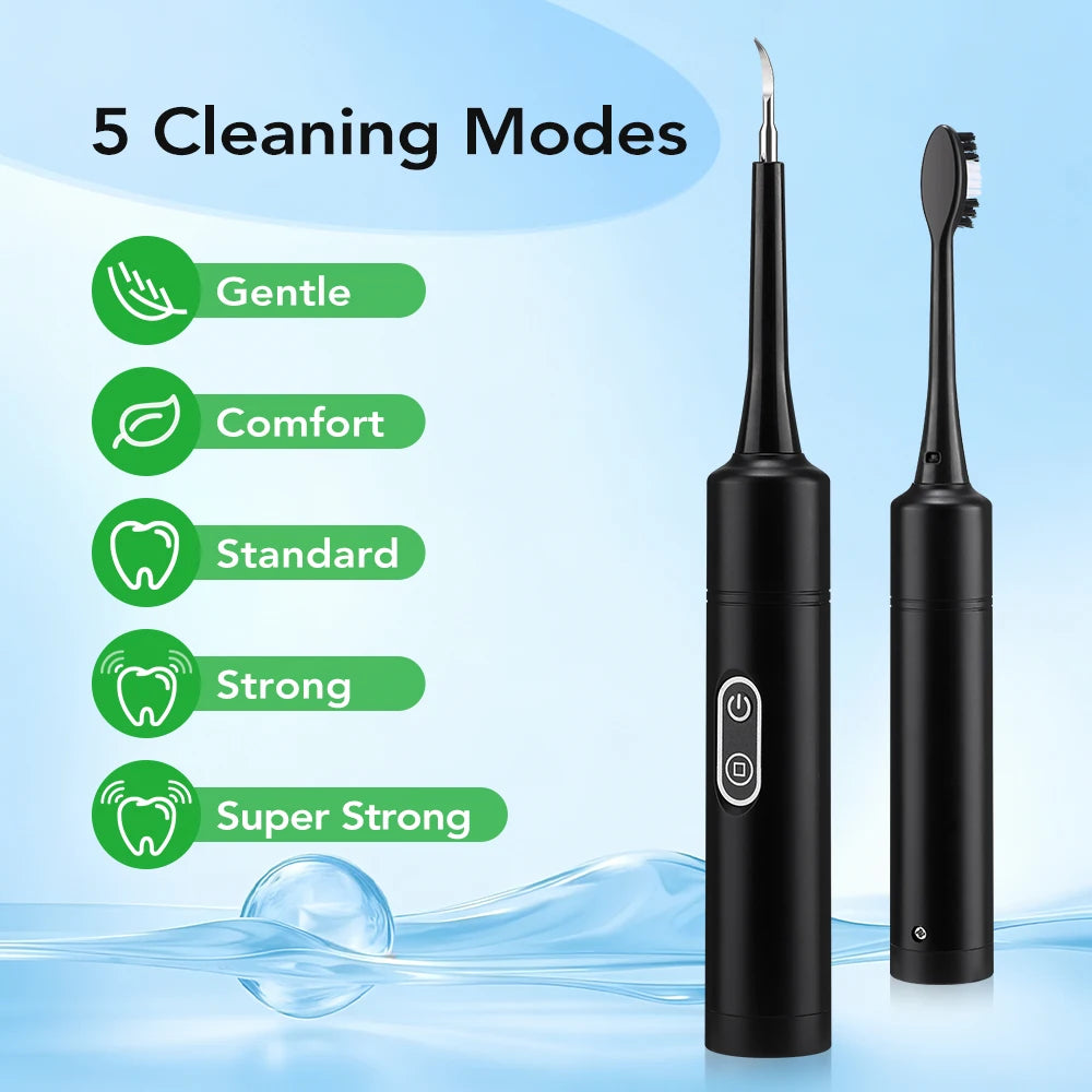Dentist-Level Clean at Home — Electric Teeth Cleaner & Tartar Remover | 6-Gear Modes, 31,000 Vibrations/Min, IPX6 Waterproof, Type-C Charging