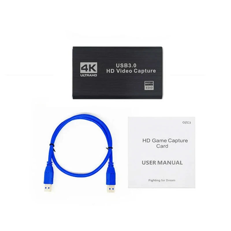 4K USB 3.0 Video Capture Card – 1080P 60Hz, HDMI Input, OBS Compatible, PS4 & Game Recording