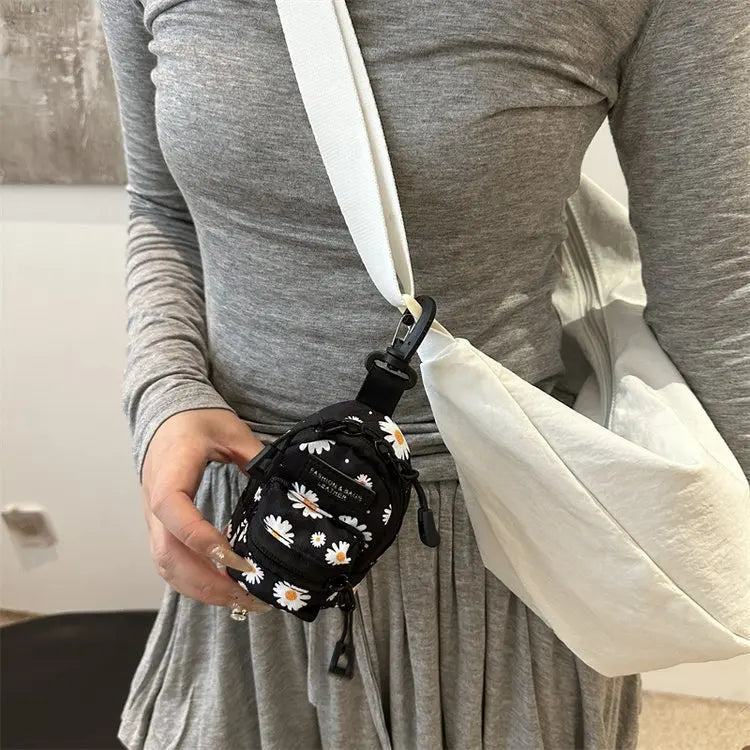 Women Small Bag Mini Lipstick Headphones Trendy Fashionable Pendant Bag Simple Niche Design Fabric Single-shoulder Crossbody Bag