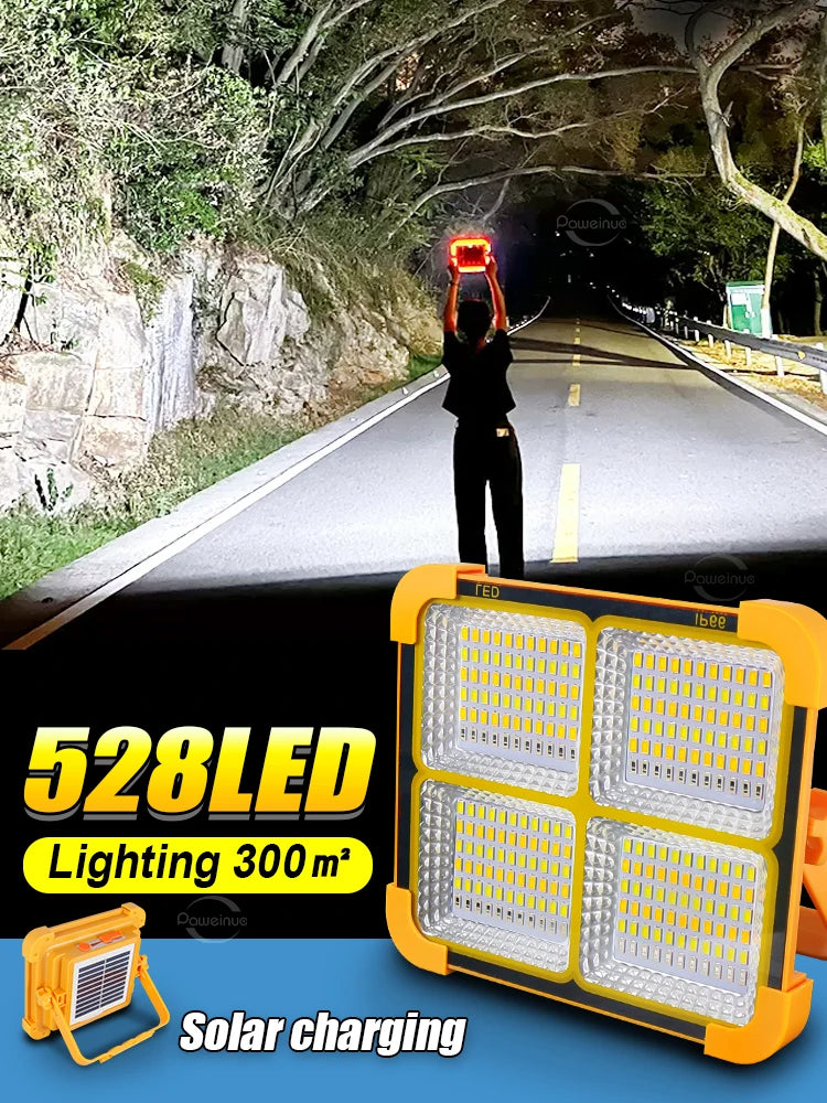 2000W Solar Rechargeable Outdoor LED Camping Lantern