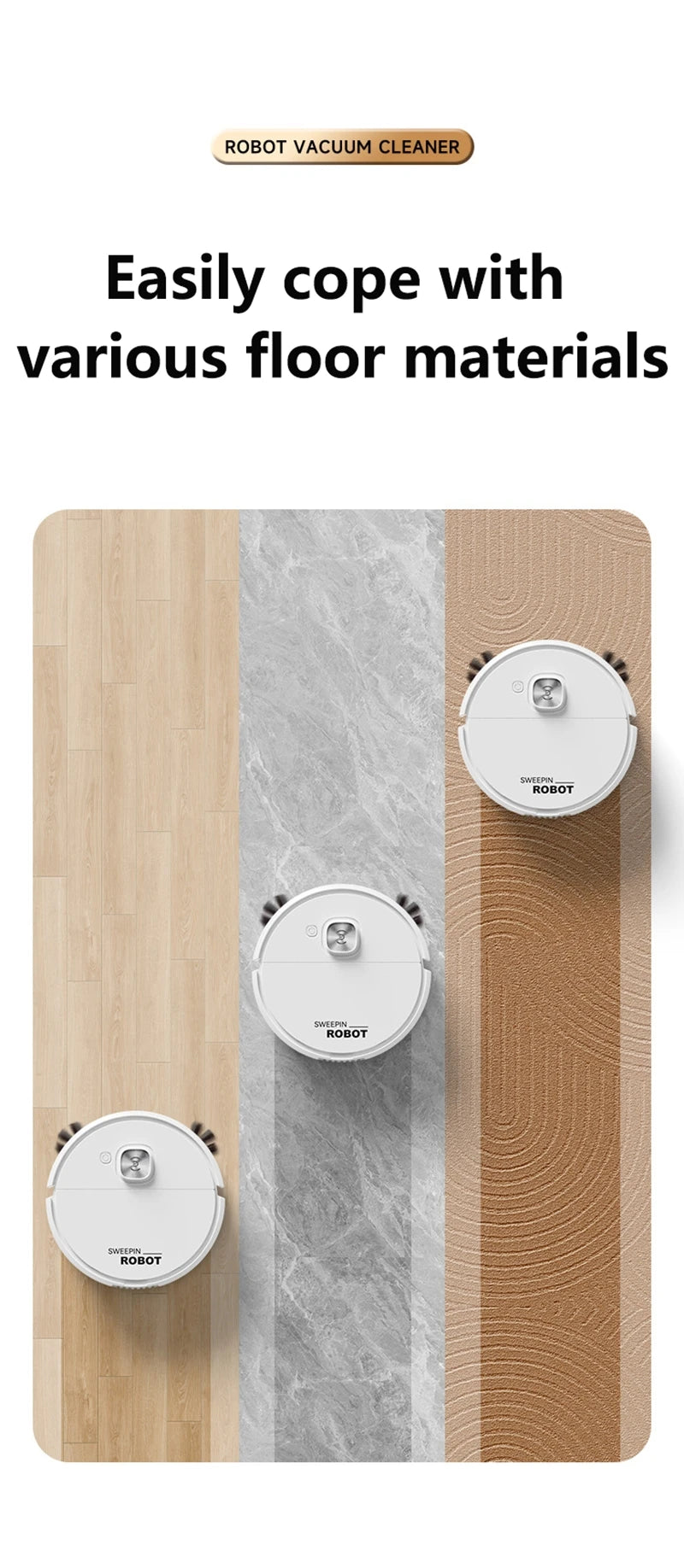 Mini 3-in-1 Robot Vacuum Cleaner — Intelligent Smart Sweeping Robot for Home Floor, Carpet, Dust & Mopping