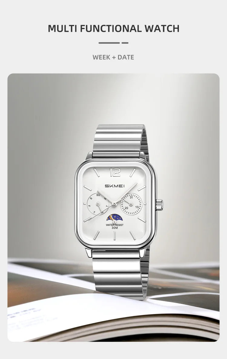 SKMEI Men's Luxury Business Quartz Watch | Waterproof Calendar Week Display Casual Wristwatch