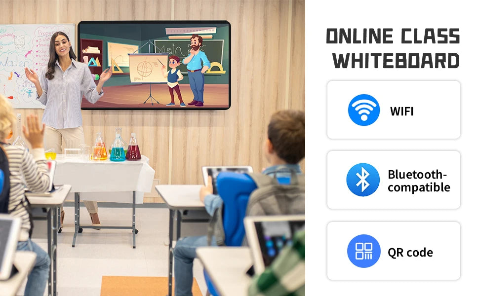 TouchWo Interactive Whiteboard All-in-One Touch Computer – 32" to 65", 1080p, Office & Classroom