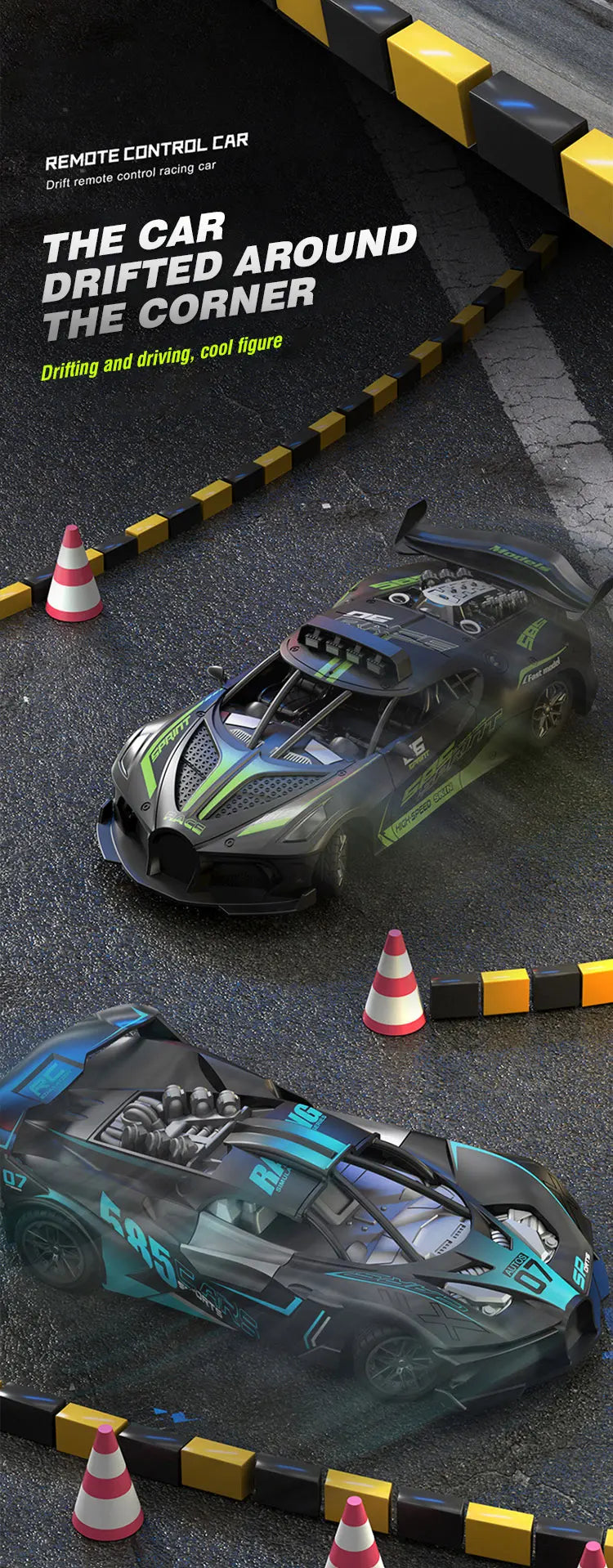 1/18 Scale RC High Speed Drift Sports Car – Remote Control Racing Model for Boys & Kids